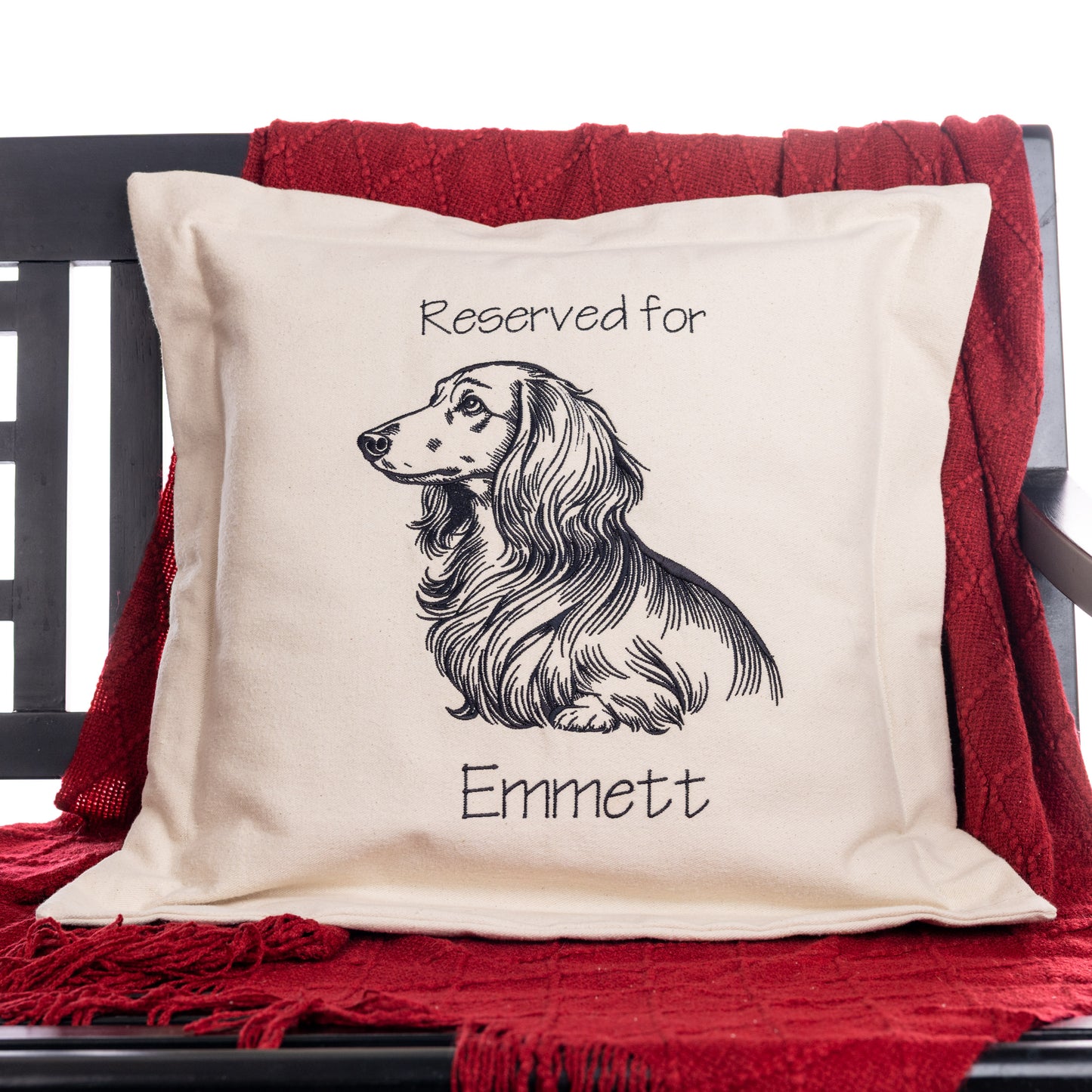 Long-Haired Daschund Pillow