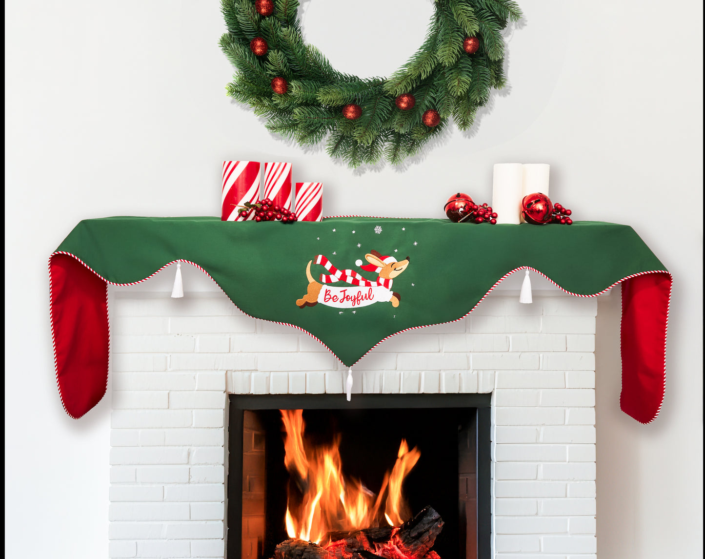 "Be Joyful" Mantel Scarf