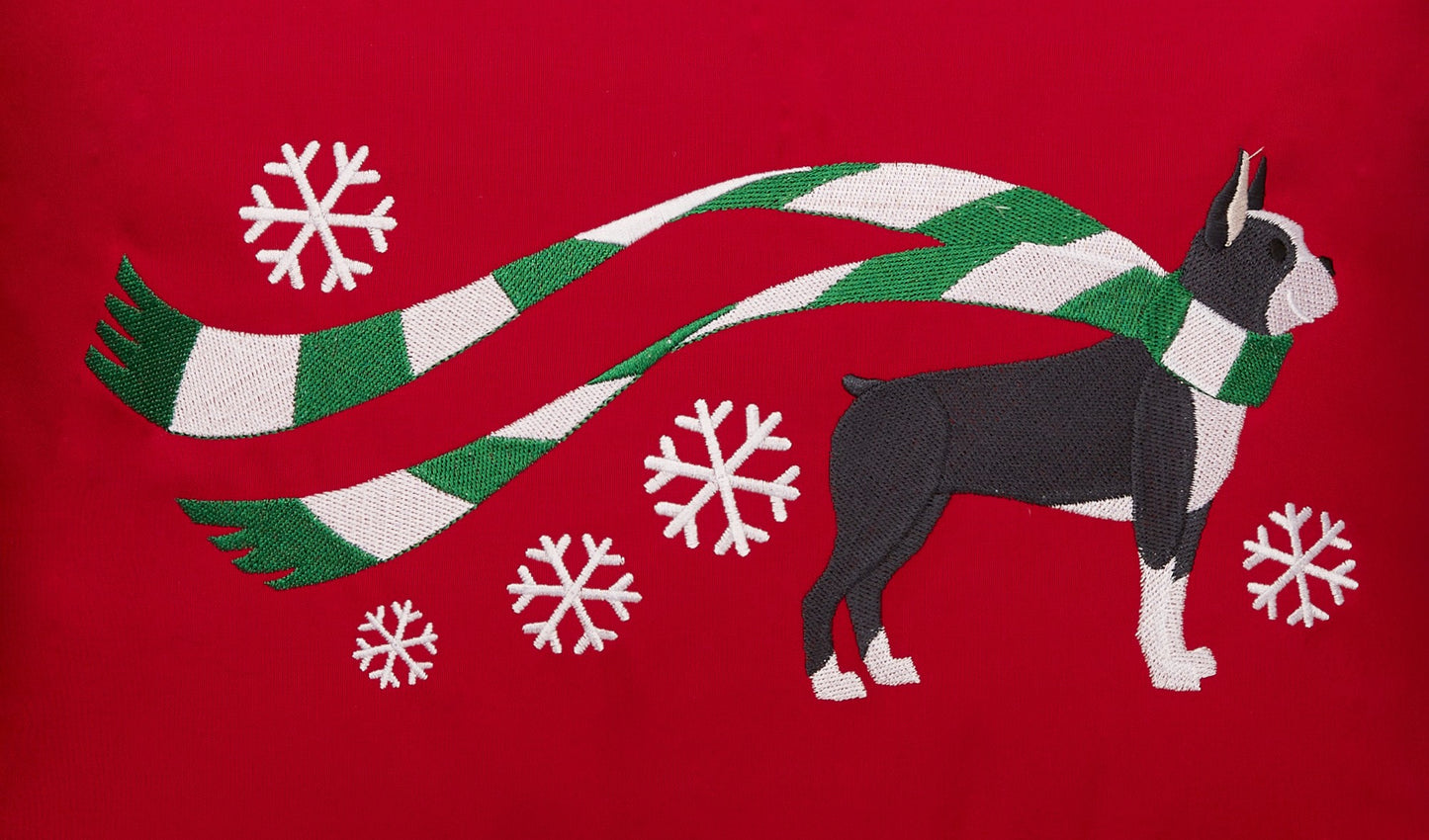 "Wrapped Up for Christmas" Boston Terrier
