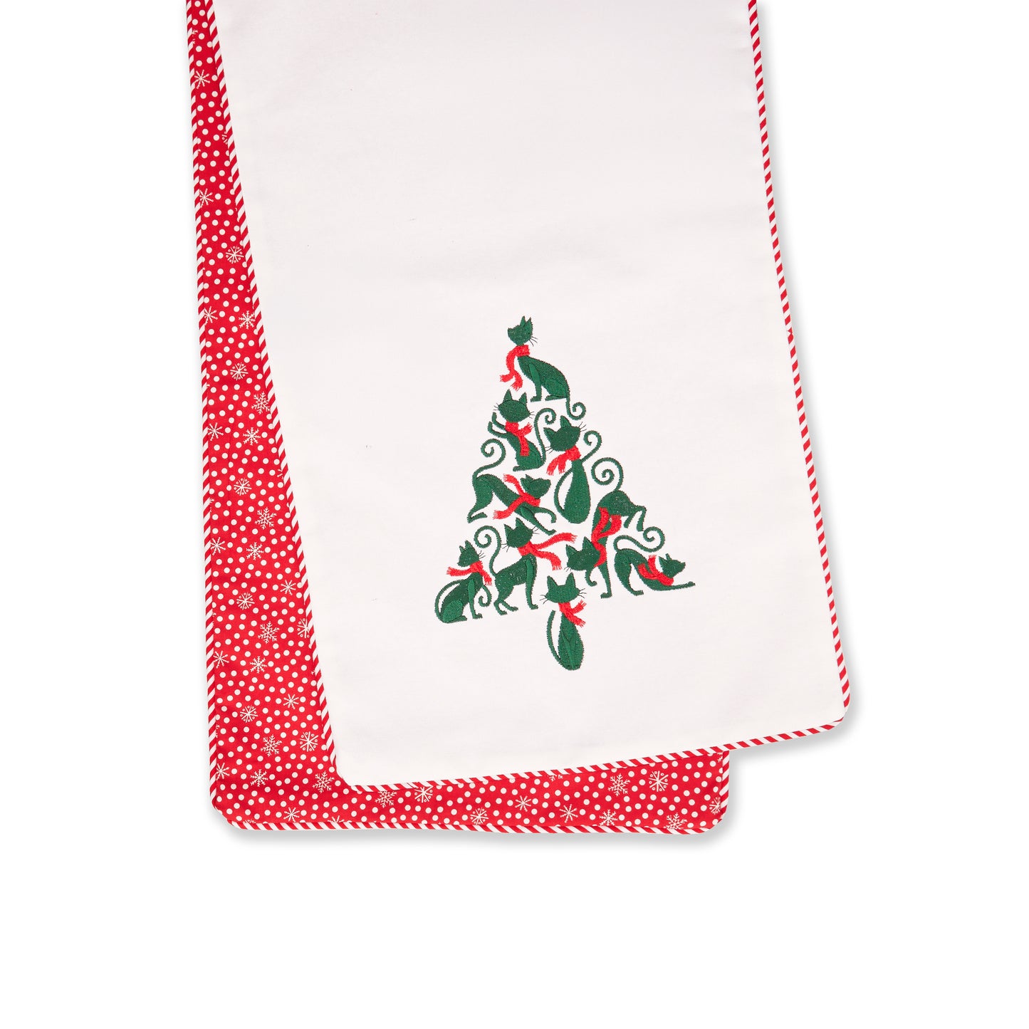 Cat Christmas Tree Design Table Runner