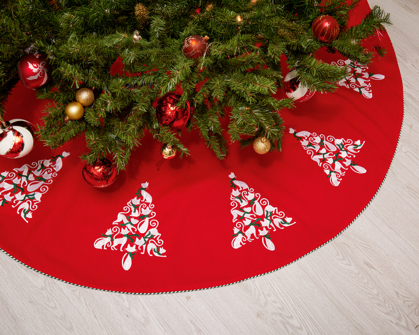 Cat Christmas Tree Design Tree Skirt