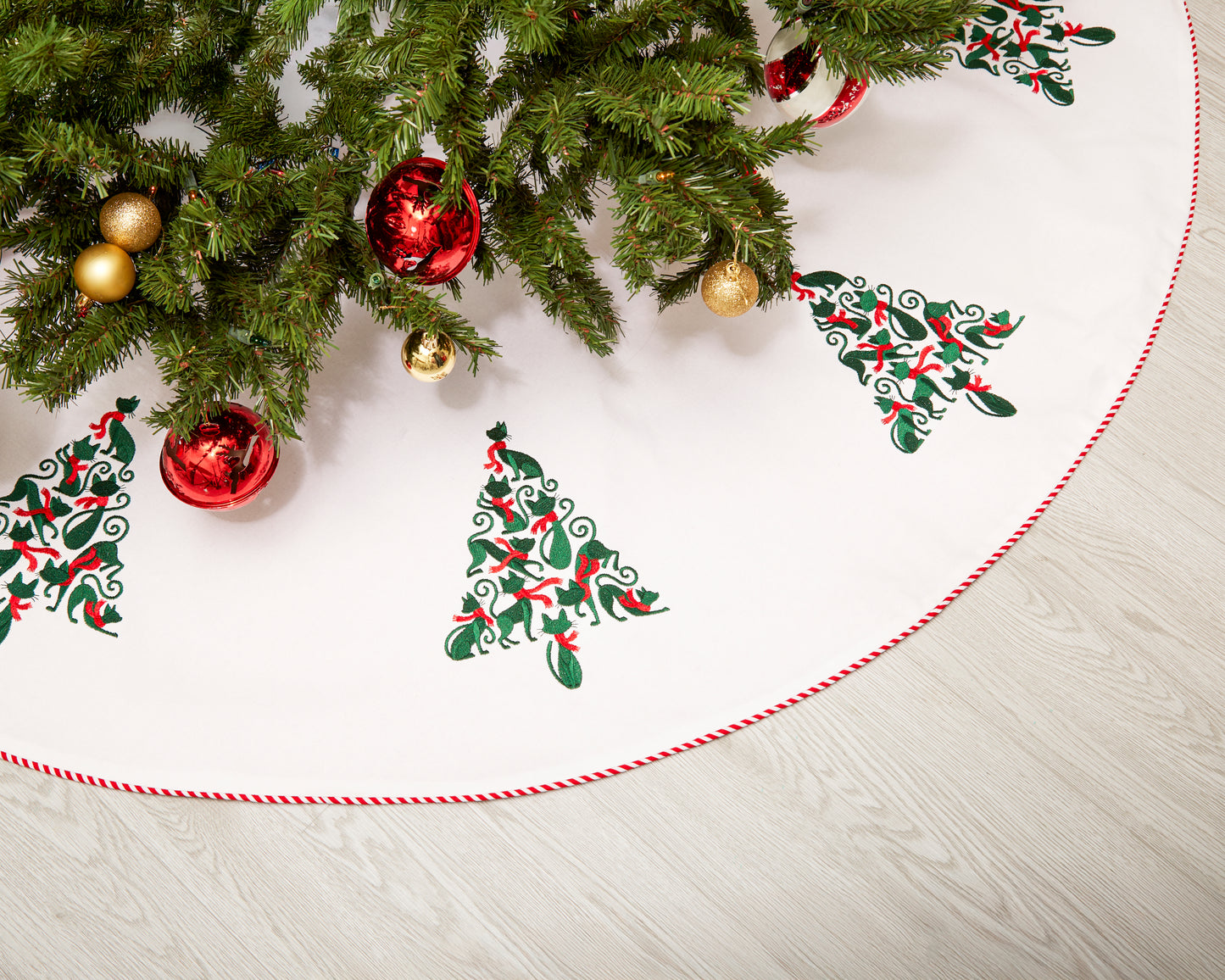 Cat Christmas Tree Design Tree Skirt