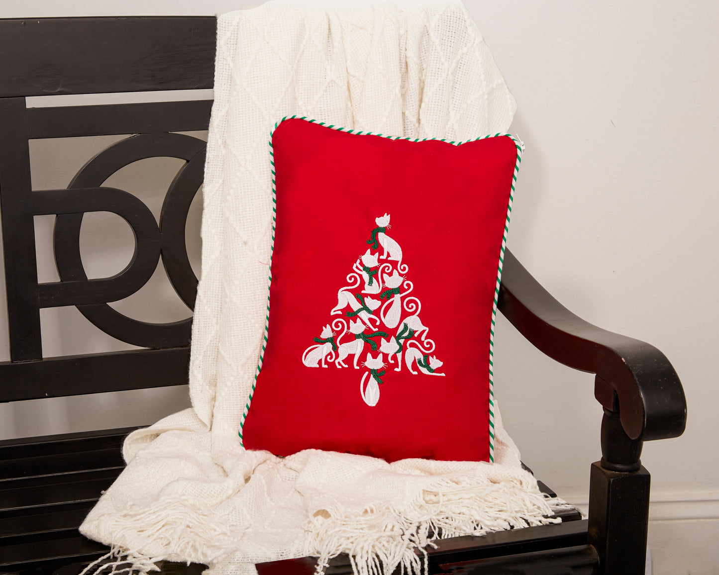 Cat Christmas Tree Design Pillow