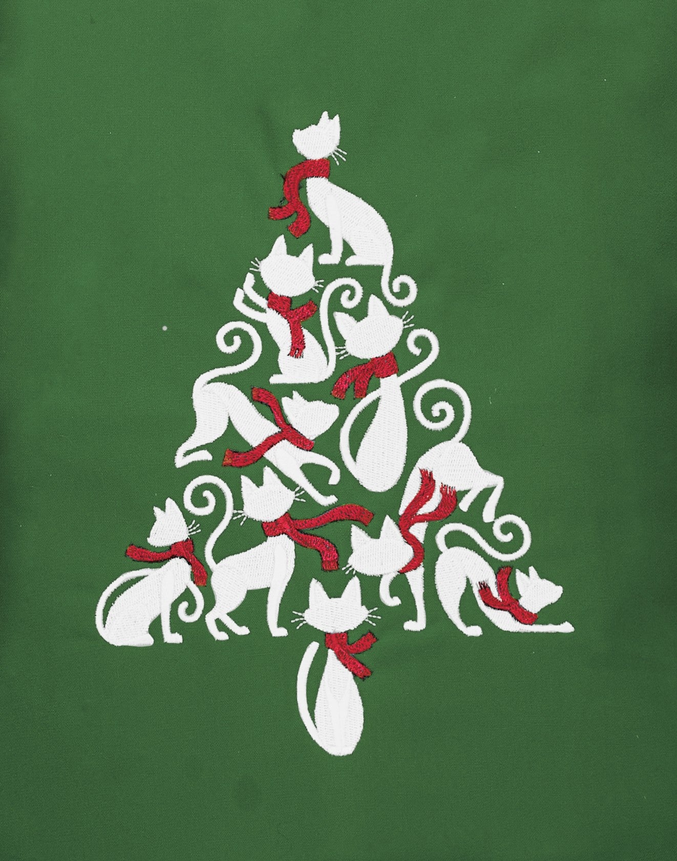 Cat Christmas Tree Design Table Runner