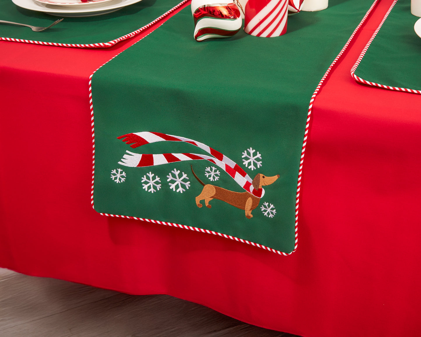 "Wrapped Up for Christmas" Table Runner-20 Breeds Available