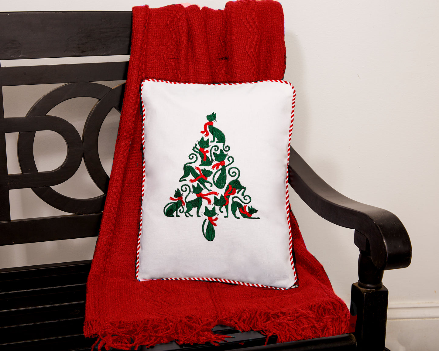 Cat Christmas Tree Design Pillow