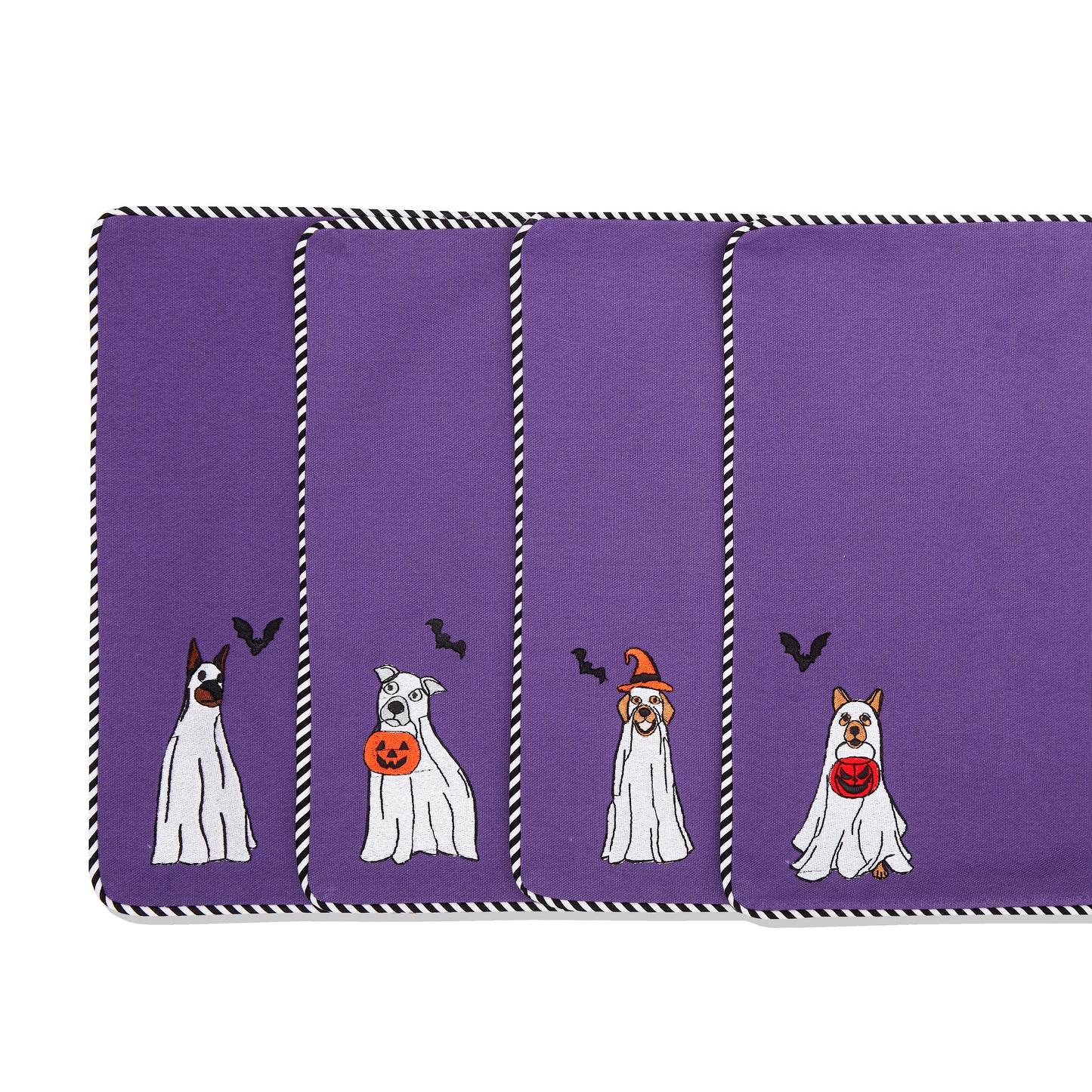 Four "Ghostly" Dogs Placemats-Set of 4