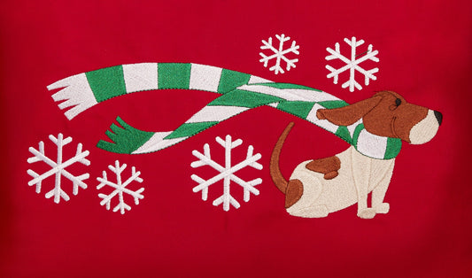 "Wrapped Up for Christmas" Bassett Hound