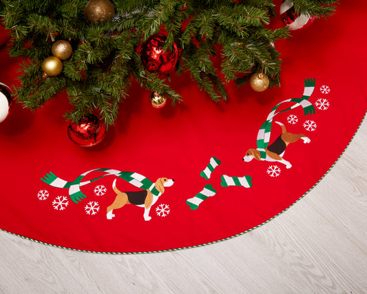 "Wrapped Up for Christmas" Tree Skirt-20 breeds available