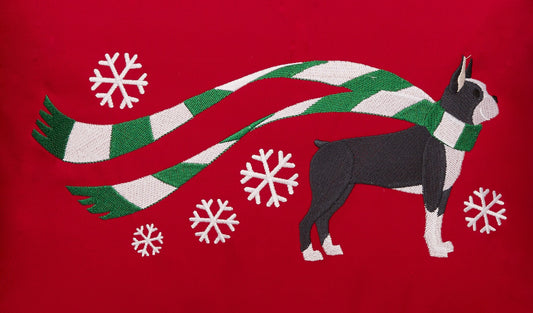 "Wrapped Up for Christmas" Boston Terrier