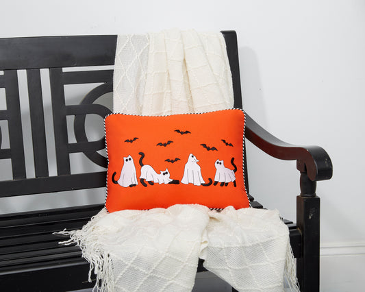 Playful Ghost Cats Pillow