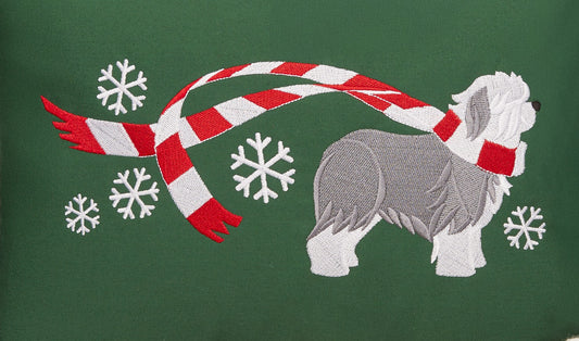 "Wrapped Up for Christmas" Old English Sheepdog