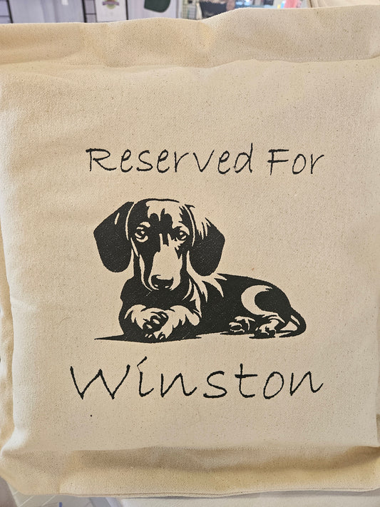 'Reserved For' Dachshund Pillow