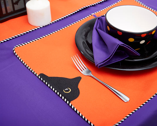 Peek-A-“Boo” Black Cat Placemats-Set of 4