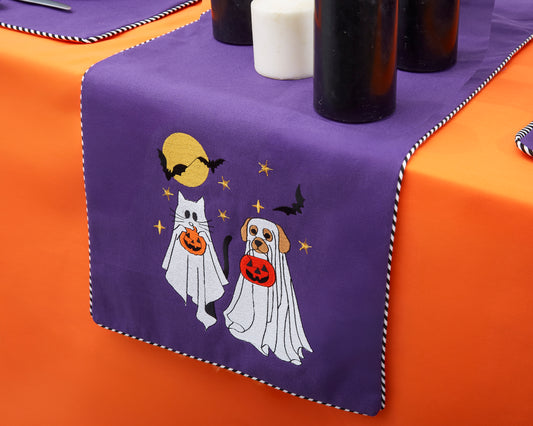 Ghost Dogs and Cats Table Runner