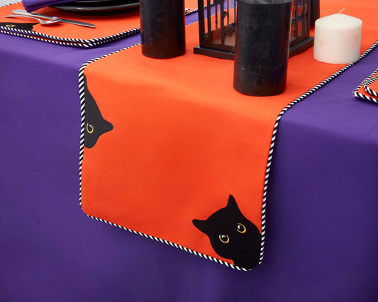 Peek-A-“Boo” Black Cat Table Runner