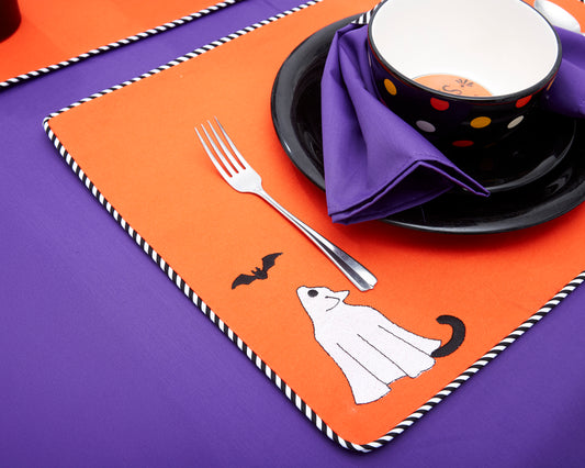 Playful Ghost Cats Placemats-Set of 4